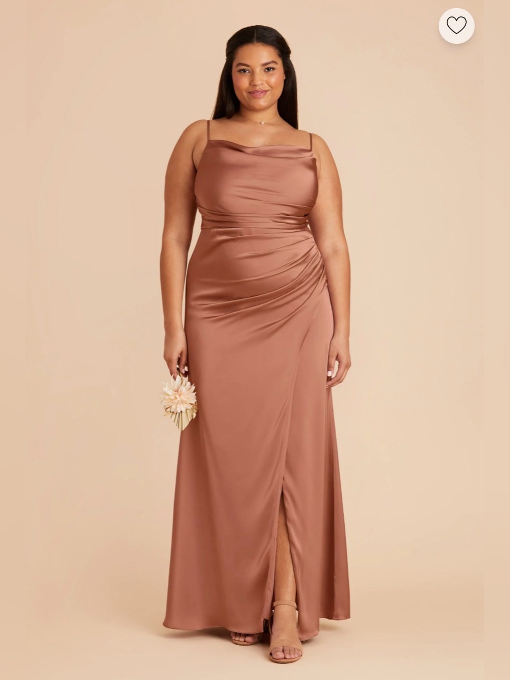 NWT Birdy Grey Lydia Dress - Matte Satin Desert Rose, Draped, Cowl Neck, Mauve